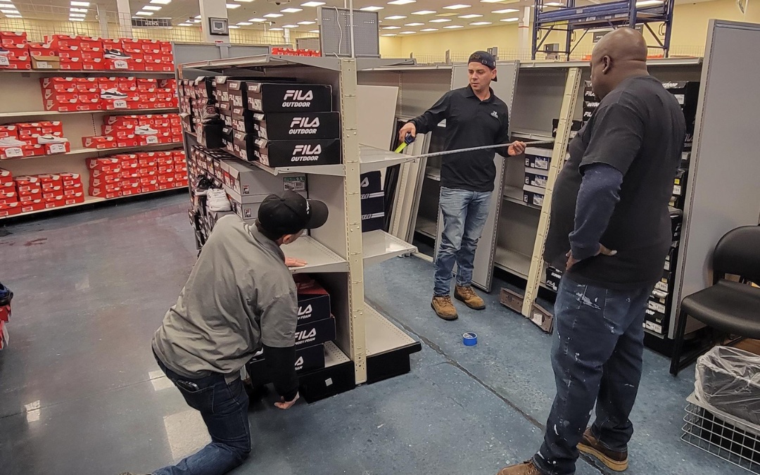 Store staff prepare for a safe open store remodel.